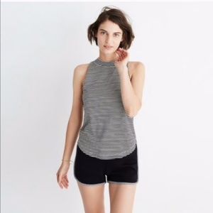 NWT madewell mockneck tank Black white Canvas XXS